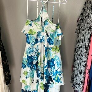 CeCe Whisper Blooms Tiered Ruffle Maxi Dress Sz 6